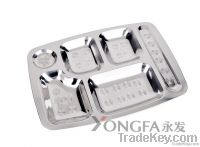 stainless steel trays, dishes, dinnerware