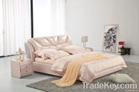 furniture softbed genuine leather bed fabric bed 3005