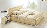 furniture softbed genuine leather bed fabric bed 8006