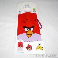 Angry birds foldable plastic water bottle