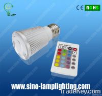 5W E27 RGB LED Spotlight with remote