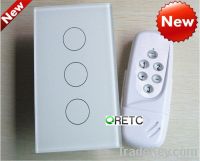 3 gang touch wall switch with wireless remote control, wall light swit