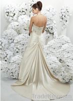 Satin A line Skirt with Chapel Train 2010 Top Seller Wedding Dress