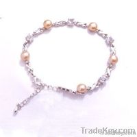 silver&pearl bracelet