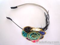 fashion baby and children hair bands, headbands, made of feather, metal
