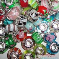 Glass Beads With Sterling Silver Core