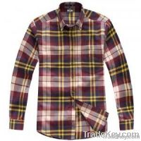 man&#039;s 100% cotton flannel long sleeve casual shirt