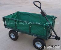 Metal Beach Wagon Nursery Yard Cart With Fold Down Sides