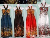 vintage retro thai style HIPPIE BOHO HAWAII FLORAL BEACH SUN DRESS PLU