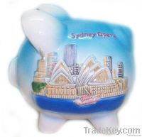 Money Bank, coin box , ceramic souvenir money box