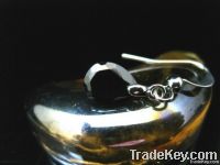 Tear Drop Black Simulated Sapphire Dangle Earrings 575