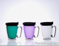 500ml plastic screw mug with handle