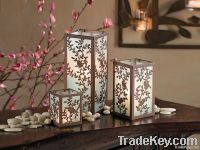 flameless flicking candles/metal &glass candle holder/dual timer