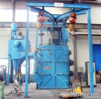 Doble hook miter rail hanging shot blasting machine
