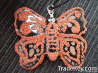 ROSSO CORALLO - CIONDOLO FARFALLA IN CERAMICA