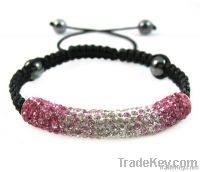 Crystal Tube Bending Bracelet Mixed Color 10x34mm