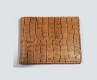 Men&#039;s Genuine platted print Leather Wallet Extra Capacity Attached Flip Pocket