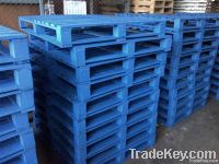 Blue painted wooden pallet