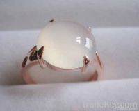 18k rose gold ring, moon quartz ring, gold jewelry, fine jewelry