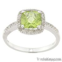 sterling silver ring, peridot ring, 925 silver jewelry, fine jewelry