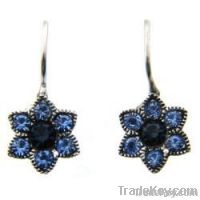 sterling silver blue cubci zirconia earrings