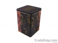 square tea tin box