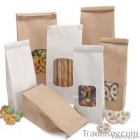 Brown and white Tin tie paper bag