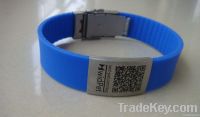 silicone ID bracelets with unique or same qr code laster engraved