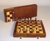 10&amp;quot; Folding wood Magnetic Chess