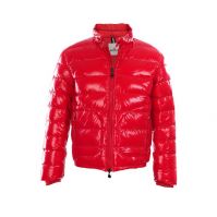 Mon-cler Down Slim Men Jackets With Bright Red And Mock Collar