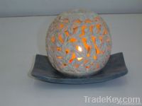 Natural stone candle holder