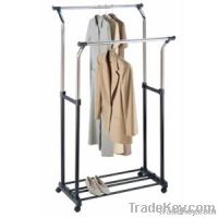 Double Chrome Adjustable Garment Rack