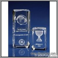 crystal laser award, glass award with inner laser