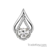 elegent silver pendant with CZ