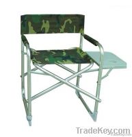 Steel folding director chair with a side table