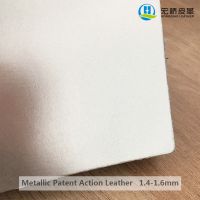 Silver metallic patent split leather 1.4-1.6mm