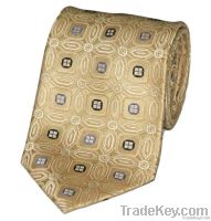 Yellow Gold Pattern Silk Tie