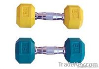 hex rubber coated dumbbell