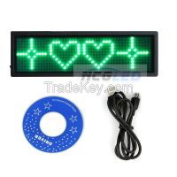 SMD 1.3''x4'' USB rechargeable LED MINI Badge 10x3.2cm