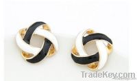 black mixed with white earring