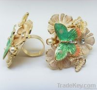 Enamel butterfly ring