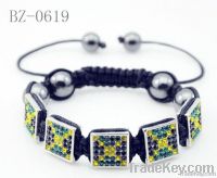 Square shamballa bracelet