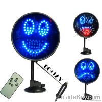 12V 15.5cm fashion led smile sign for car with smile, cry and blink ima