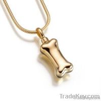 GOLD PATED DOG BONE CREMATION JEWELRY