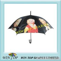 Steel fiberglass frame Auto Straight super star Photo logo digital Printing umbrella