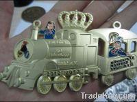 3D GOLD train metal medal Karneval craft