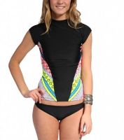 High Quality UV50+ Women&#039;s Aura Cap Sleeve Rashguard