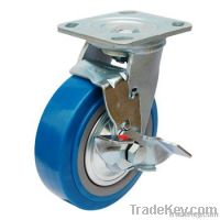 Heavy duty swivel/side brake PU caster