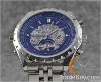 Luxury Mystic Blue Men AUTO Mechanical Tourbillon CHRONO Watch