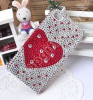 heart rhinestone iphone hard case cover